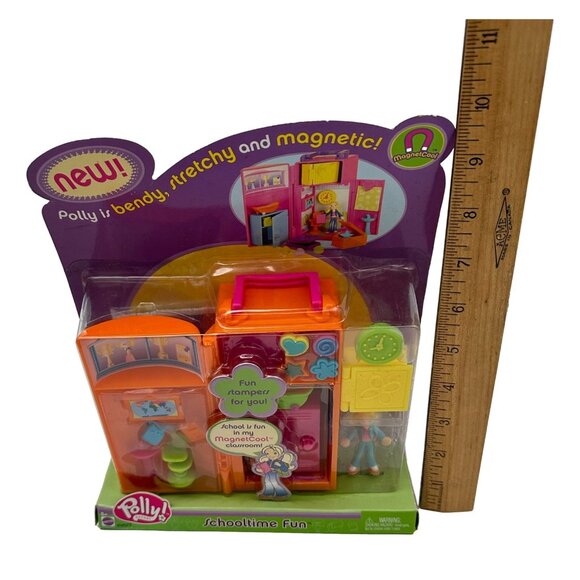 Polly Pocket Doll Set School Time Fun New Stamps Magnets New Sealed Vintage 2003 - Picture 8 of 8